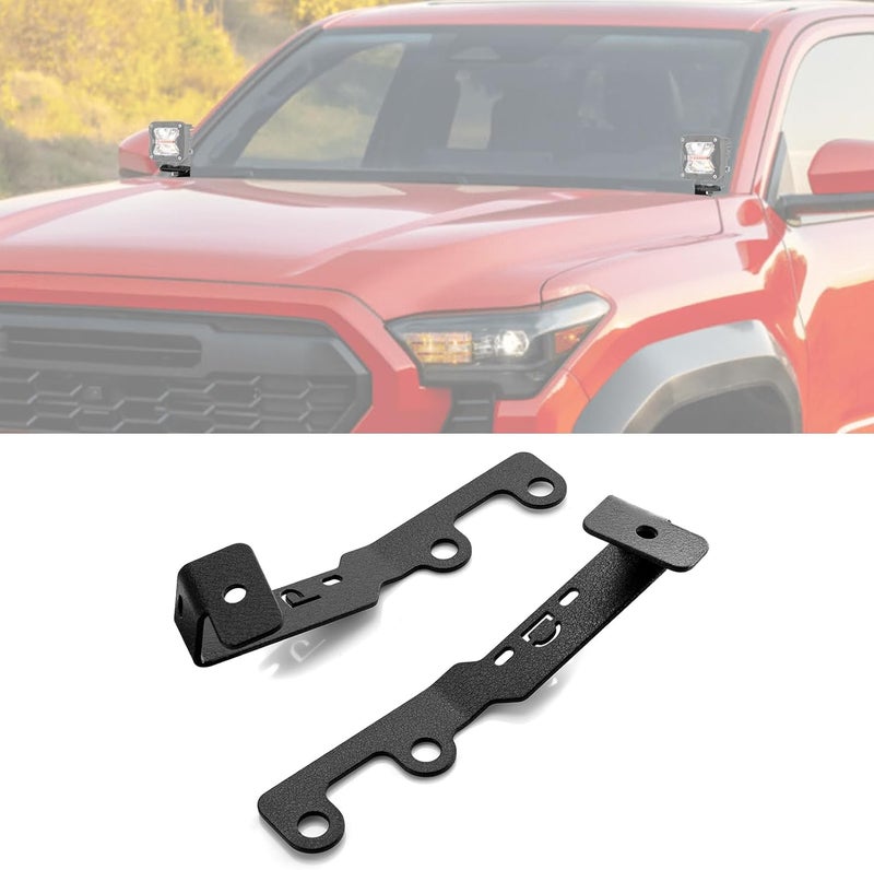 ROMELACK Ditch Light Bracket Hood Hinge LED Brackets Heavy duty Steel Compatible with Toyota Tacoma Fit 4Runner Fit Tundra 2022-2025 - Image 1